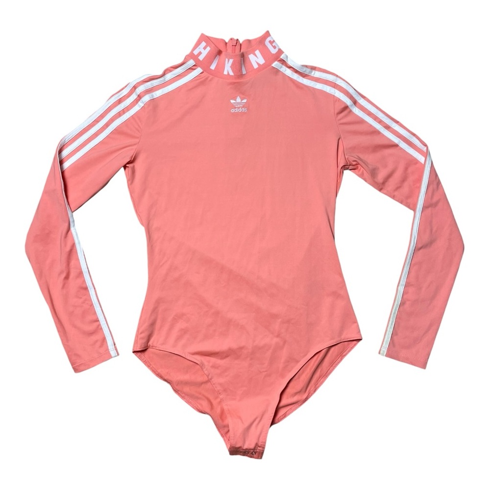 Adidas Pharrell Williams Shirt Womens M Peach White Bodysuit stretch